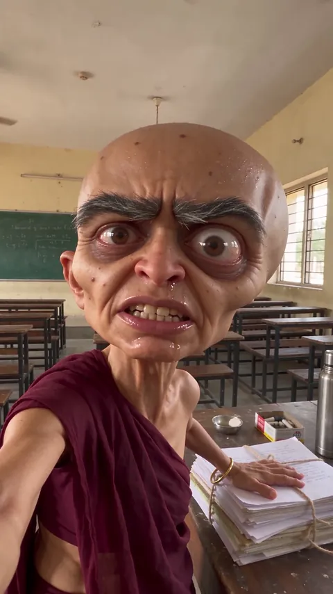 Meera Kulkarni, teacher, at her classroom in a school in Pune