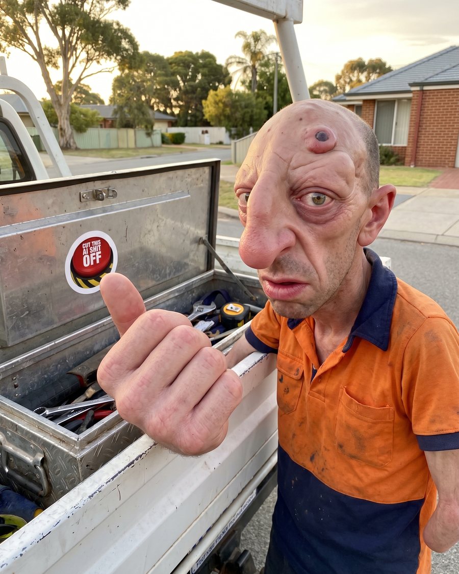 The Button Sticker, seen with Craig Whitlock